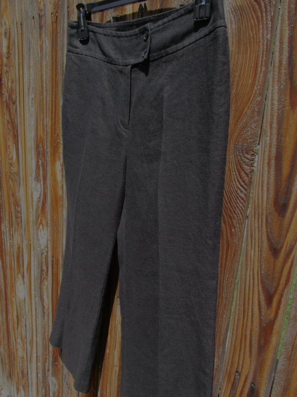 Anne Klein Linen Blend Ankle Pants Wide Leg Black Size 8 - Picture 3 of 6